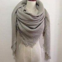 Light Gray Blanket Scarf - Bean Concept - Etsy