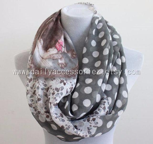 Pug Scarf with Lace Print and Polka Dot - Bean Concept - Etsy