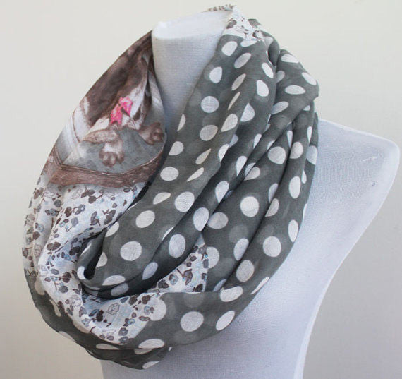 Pug Scarf with Lace Print and Polka Dot - Bean Concept - Etsy