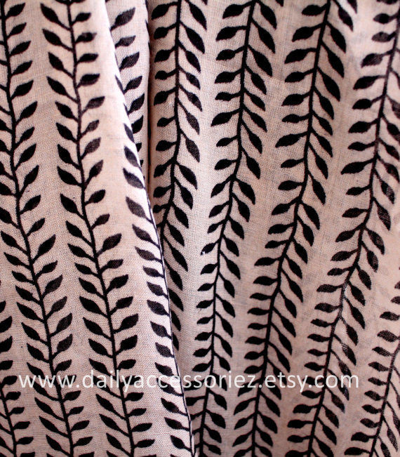 Khaki Leaf Scarf - Bean Concept - Etsy