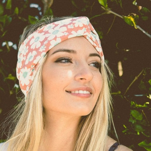 navy flower headband turban - Bean Concept - Etsy