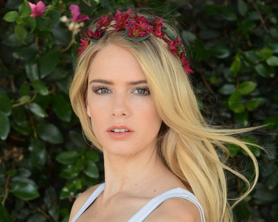 pink flower headpiece - Bean Concept - Etsy