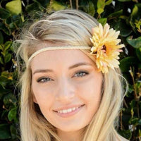 Yellow daisy flower headband - Bean Concept - Etsy