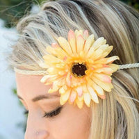 Yellow daisy flower headband - Bean Concept - Etsy