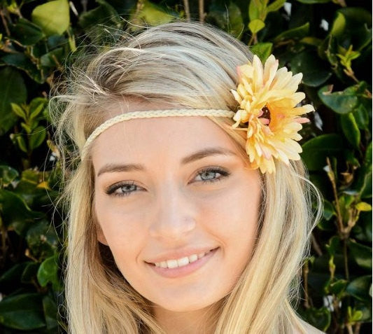 orange daisy flower headband - Bean Concept - Etsy