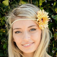 orange daisy flower headband - Bean Concept - Etsy