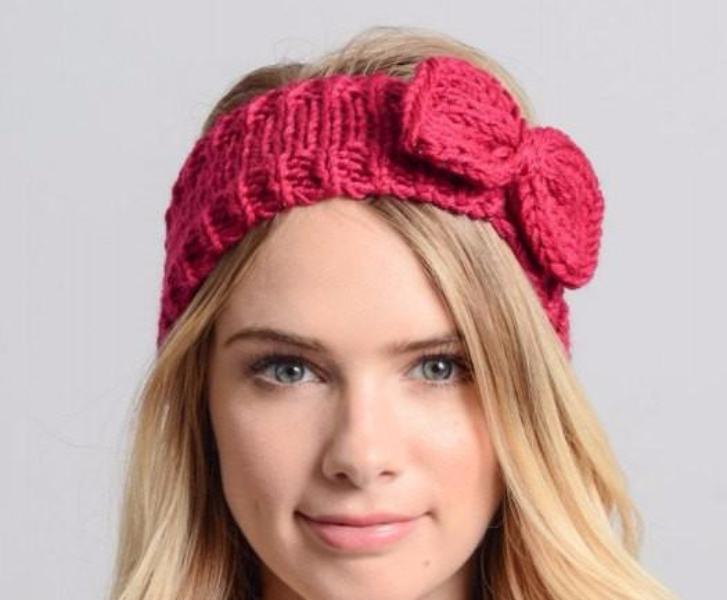 Bow Winter Knit Headband - Bean Concept - Etsy