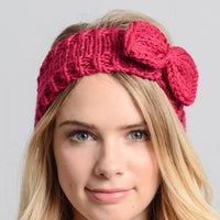 Turquoise Bow Winter Knit Headband - Bean Concept - Etsy