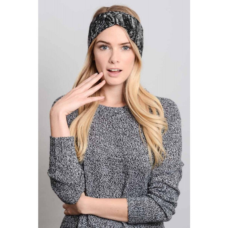 Black Twist Knitted Headband - Bean Concept - Etsy