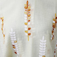 Embroidered Leaf Yellow Infinity Scarf - Bean Concept - Etsy