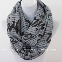 Gray Letter Infinity Scarf - Bean Concept - Etsy