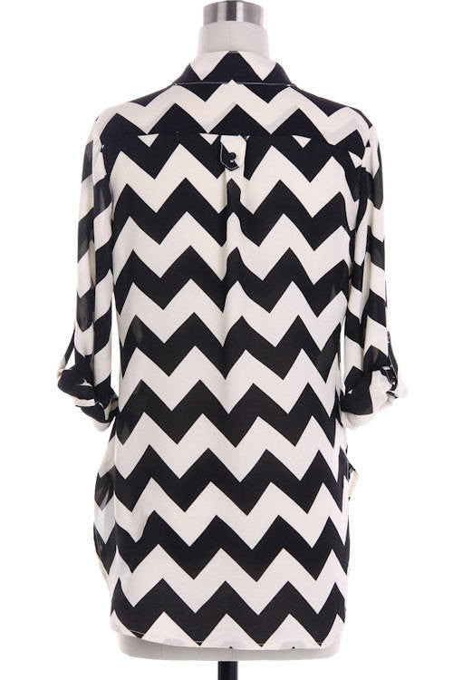Pink Chevron Blouse - Bean Concept - Etsy