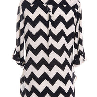Pink Chevron Blouse - Bean Concept - Etsy