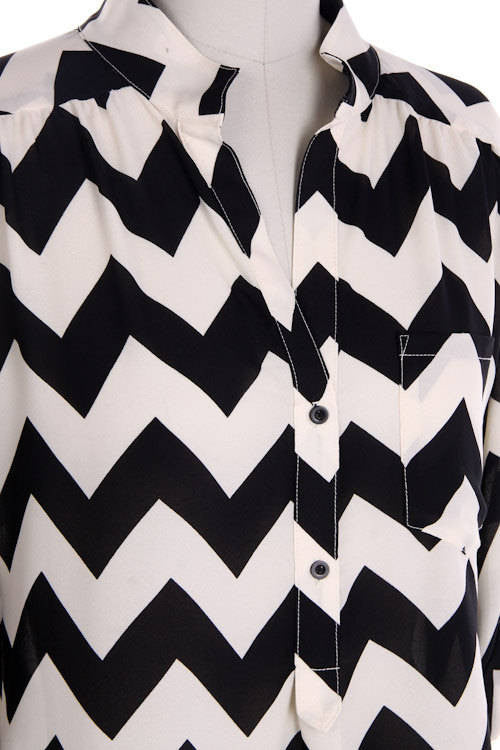 Pink Chevron Blouse - Bean Concept - Etsy