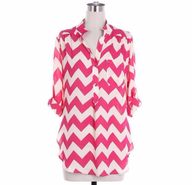 Black Chevron Blouse - Bean Concept - Etsy