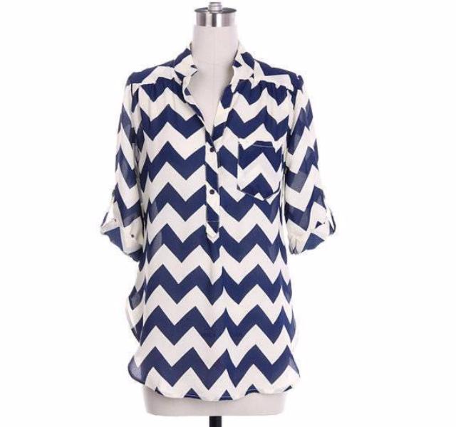 Black Chevron Blouse - Bean Concept - Etsy
