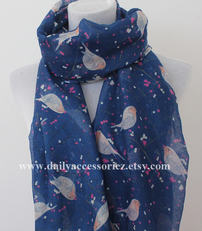 Olive Green Bird Scarf - Bean Concept - Etsy