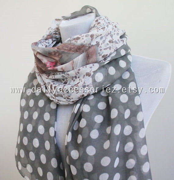 Pug Scarf with Lace Print and Polka Dot - Bean Concept - Etsy