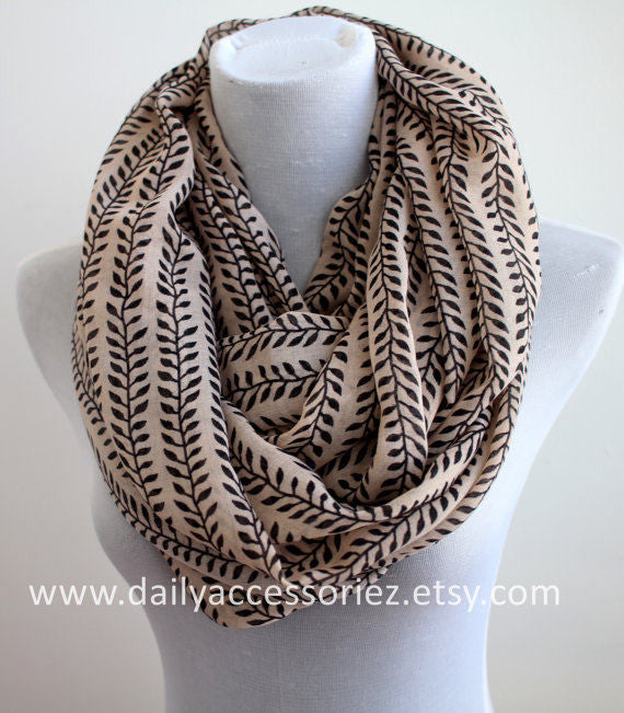 Khaki Leaf Scarf - Bean Concept - Etsy