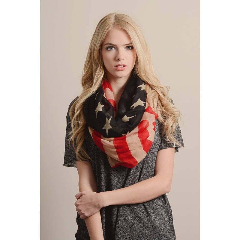 Vintage American Flag Infinity Scarf - Bean Concept - Etsy