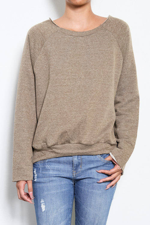 gray sweatshirt with cutout back - Bean Concept - Etsy
