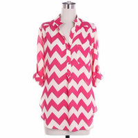 Pink Chevron Blouse - Bean Concept - Etsy