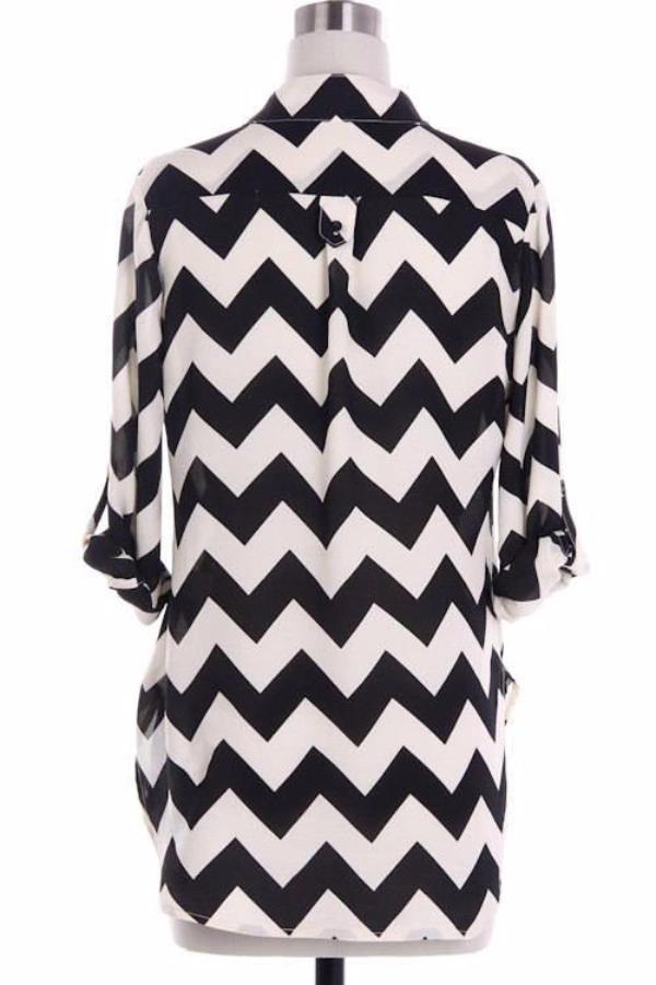 Yellow Chevron Blouse - Bean Concept - Etsy