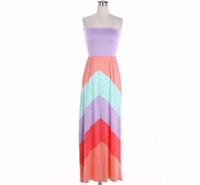 Colorblock maxi dress - Bean Concept - Etsy