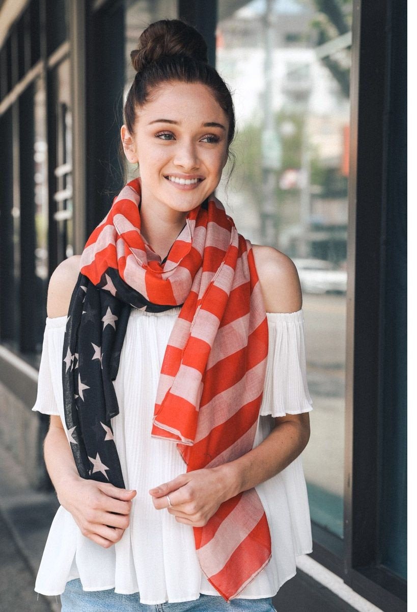 American Flag Scarf, American Flag Infinity Scarf, Military Gift, USA Flag, Americana Decor, Patriotic Decor, Flag Sign, Flag