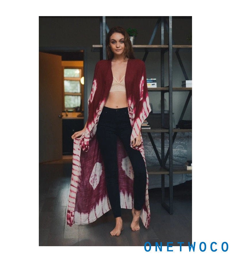 Black Tie Dye Kimono Jacket,Beach cover up,Bohemian,festival,Oversized,Boho style,cardigan ,Summer Dress,Boho