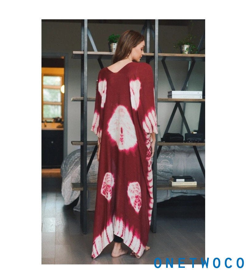 Blue Tie Dye Kimono Jacket,Beach cover up,Bohemian,festival,Oversized,Boho style,cardigan ,Summer Dress,Boho