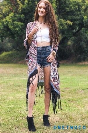 Bohemian Kimono Jacket,Beach cover up,Bohemian,festival,Oversized,Boho style,cardigan ,Summer Dress,Boho