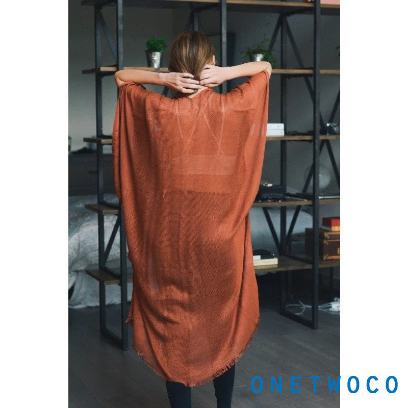 Rust Orange Kimono Jacket