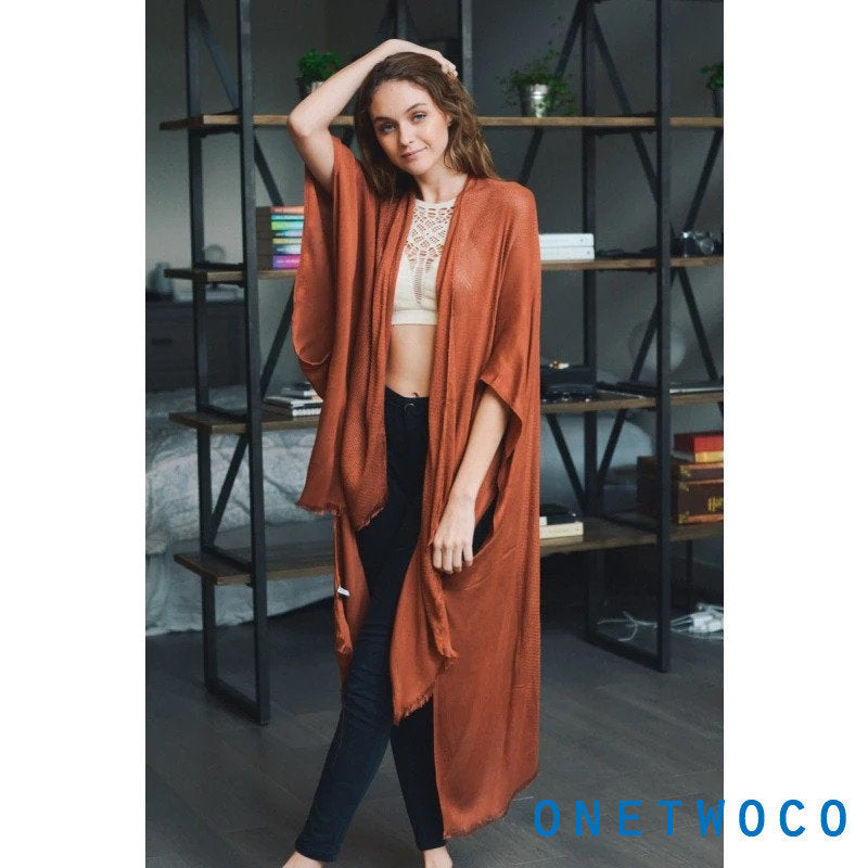 Rust Orange Kimono Jacket