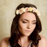 pink flower crown wedding
