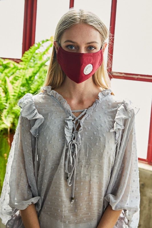 red face mask with filter and nose wire, men women face mask, Adult Face Masks