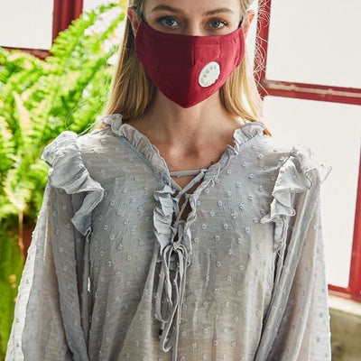 red face mask with filter and nose wire, men women face mask, Adult Face Masks
