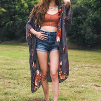White Floral Kimono Jacket