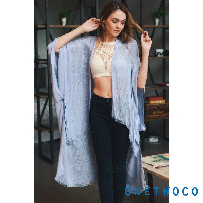 Blue Kimono Jacket,Beach cover up,Bohemian,festival,Oversized,Boho style,cardigan ,Summer Dress,Boho
