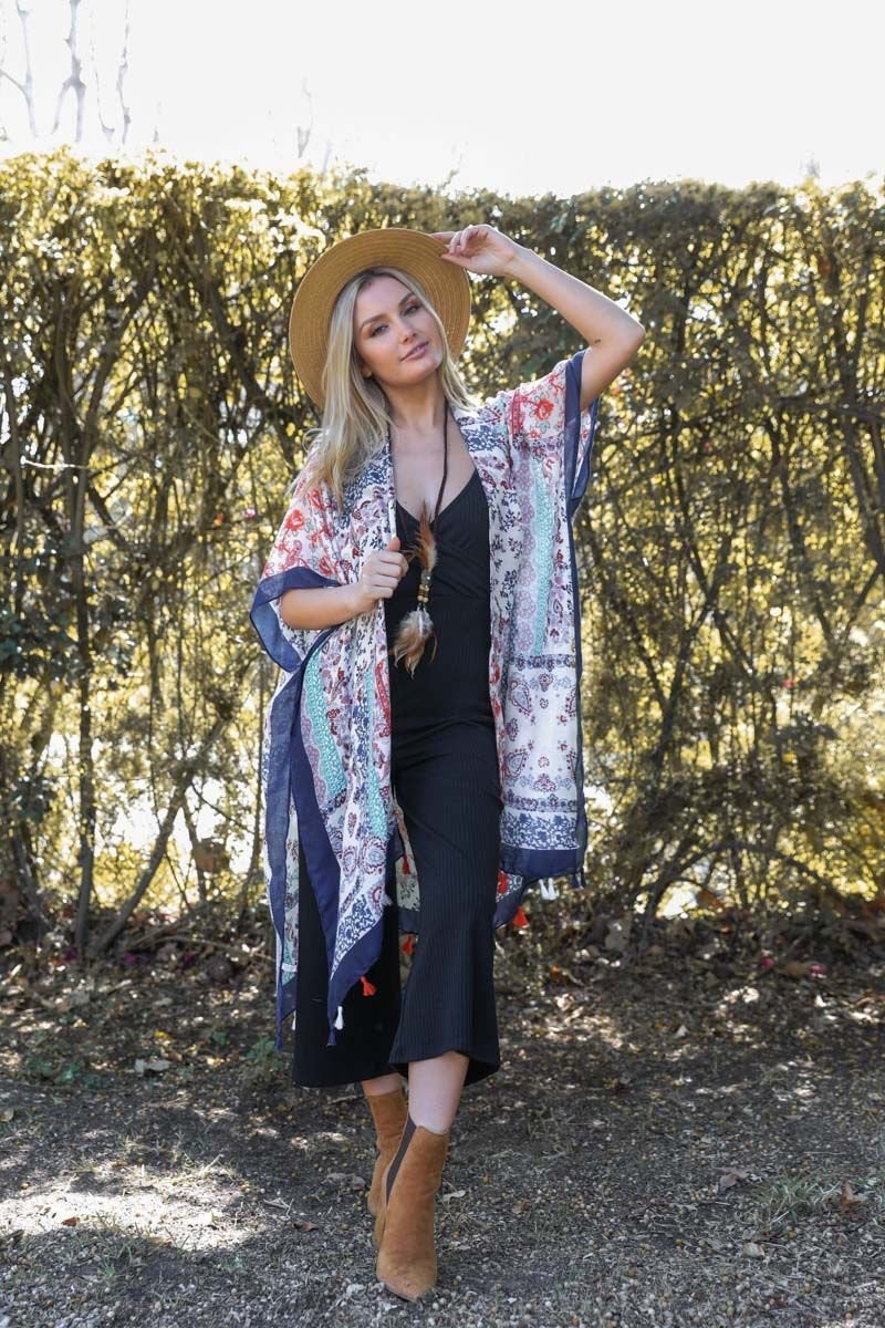 Paisley Kimono Jacket,Beach cover up,Bohemian,festival,Oversized,Boho style,cardigan ,Summer Dress,Boho
