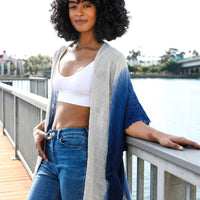 Blue Ombre Kimono Jacket,Beach cover up,Bohemian,festival,Oversized,Boho style,cardigan ,Summer Dress,Boho