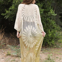 Ombre Ochre Yellow Lace Kimono