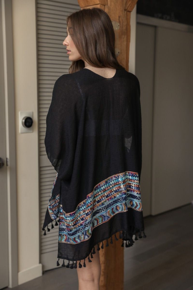 Summer Kimono, Boho Embroidered Kimono, Kimono Wrap, Beach cover up,Bohemian,festival,Oversized,Boho style,cardigan ,Summer Dress,Boho
