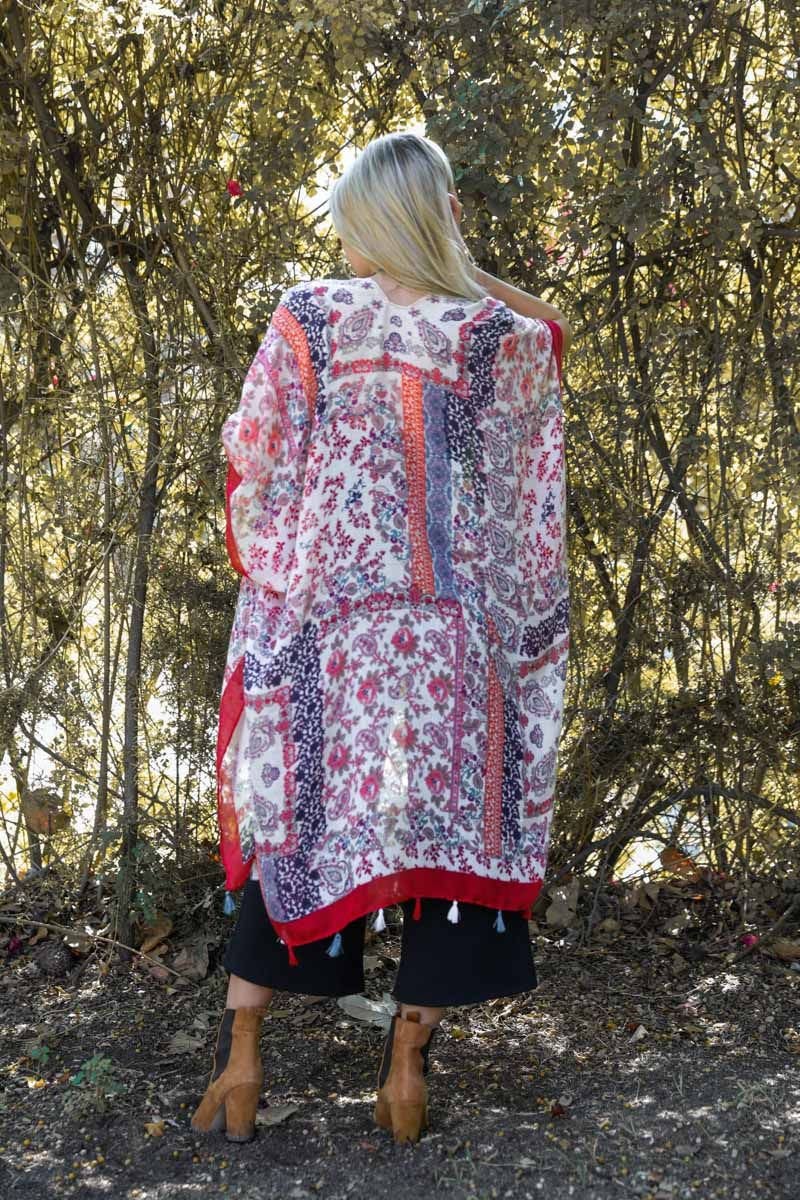 Paisley Kimono Jacket,Beach cover up,Bohemian,festival,Oversized,Boho style,cardigan ,Summer Dress,Boho
