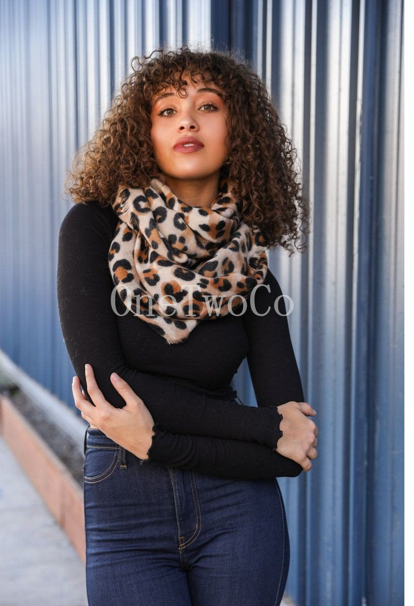 Leopard Scarf, Leopard Gift, Fashion Accessories, Leopard Print scarves, Great item, for Holiday Gift Free shipping