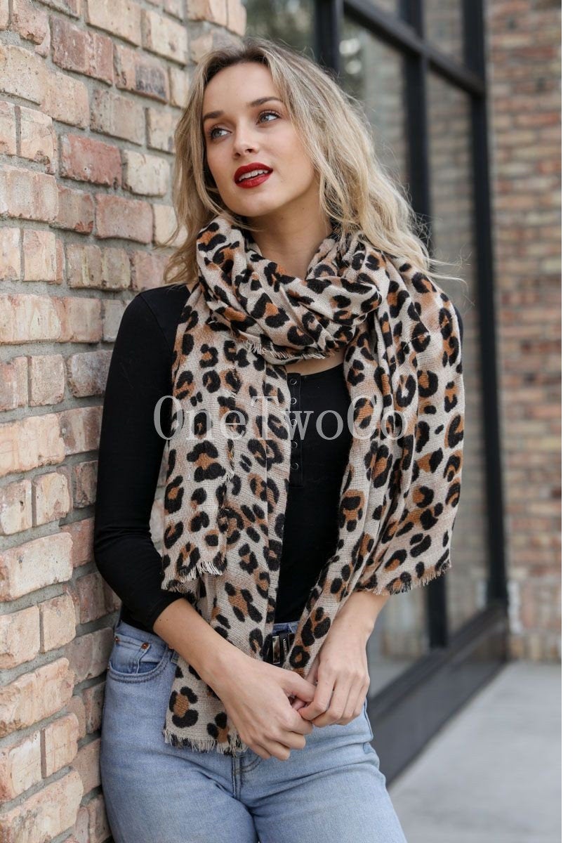 Leopard Scarf, Leopard Gift, Fashion Accessories, Leopard Print scarves, Great item, for Holiday Gift Free shipping