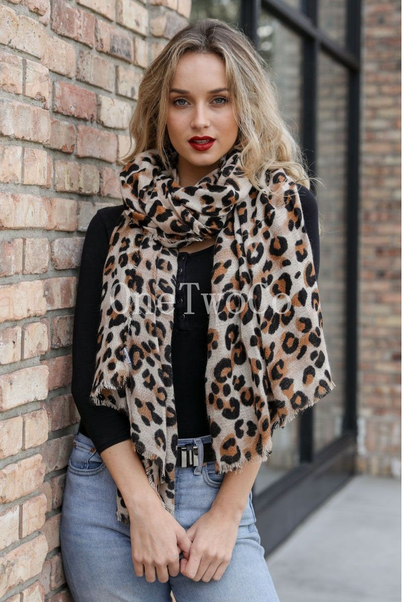 Leopard Scarf, Leopard Gift, Fashion Accessories, Leopard Print scarves, Great item, for Holiday Gift Free shipping