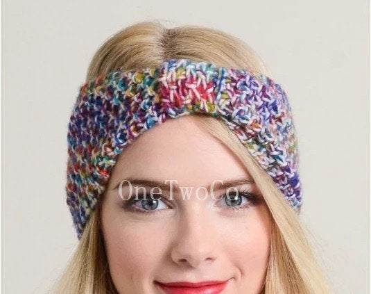 unicorn color headband, Christmas gifts, trendy winter turban, knit headband winter,Ladies headbands, head turbans, winter warm headband