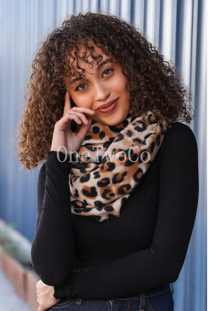 Leopard Gift, Fashion Infinity Scarf, Leopard Print scarves, Great item, for Holiday Gift Free shipping