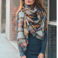 plaid scarf, teacher gift, Gift under 20,Gift for her, cashmere feel scarf, christmas scarf,christmas gift,